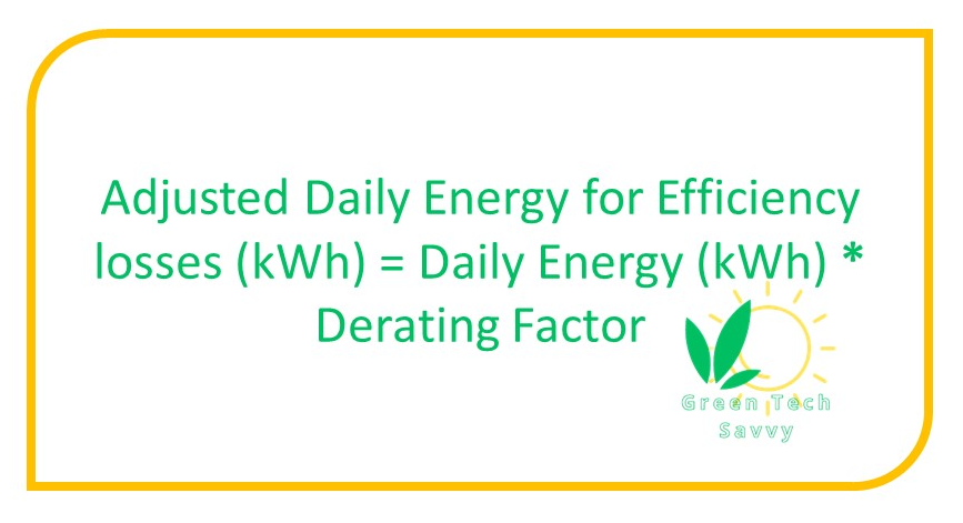 Adjusted Daily Energy for Efficiency losses