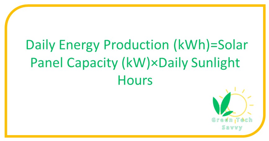 The daily electricity production formula