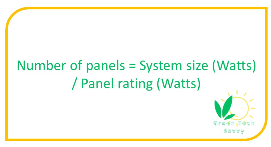 Number of panels Equation