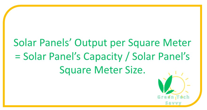 Production of a solar panel by square meter