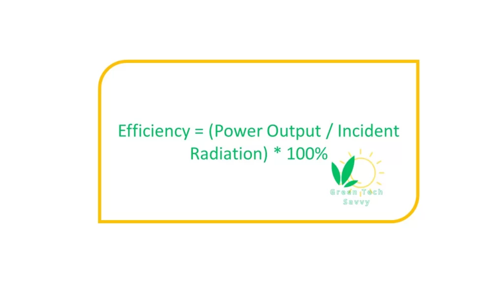 efficiency of solar panels formula