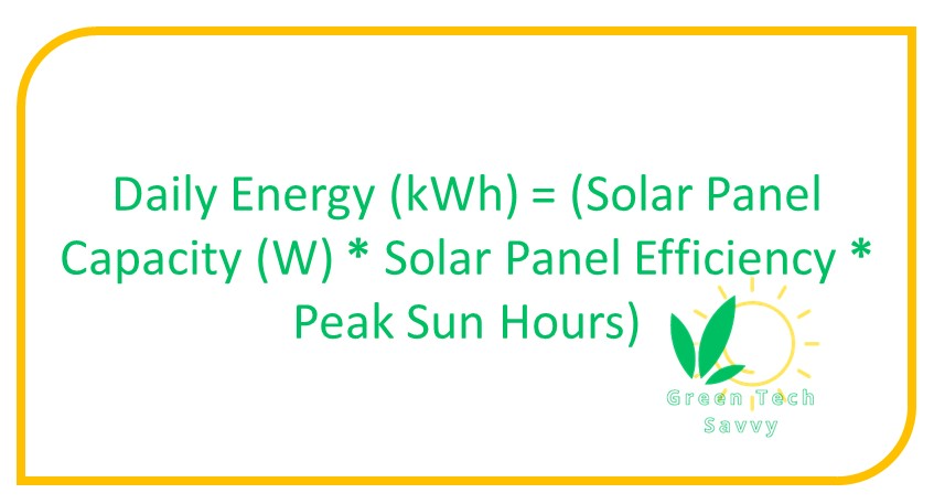 Daily energy production of a solar pane