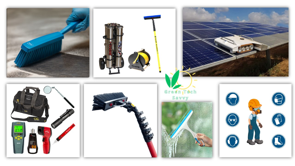 Solutions, Equipment, and Tools to Clean Solar Panels